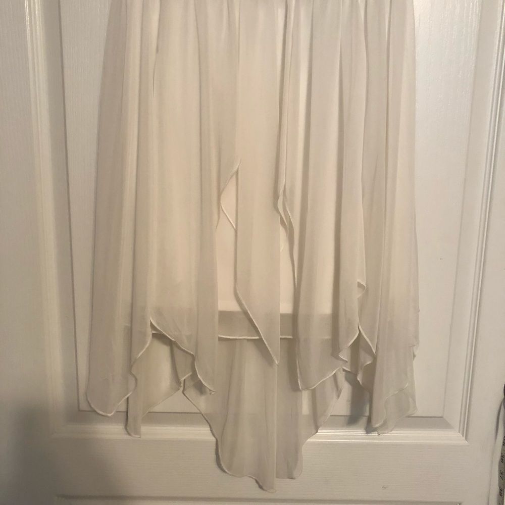 Ivory & Black Handkerchief Dress - Picture 3 of 4